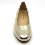 Brunate pump goud leder 32210